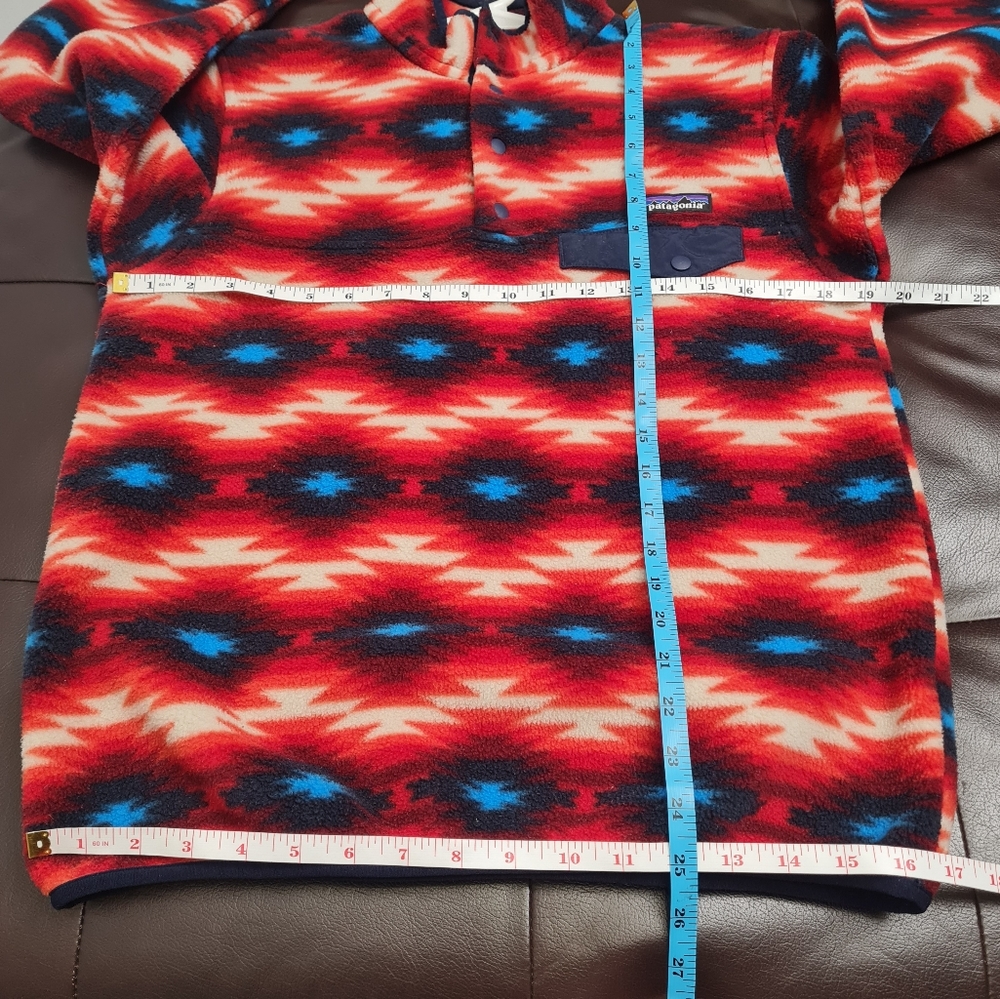 Patagonia Synchilla Snap-T Fleece Pullover Red Wild Desert Aztec Women's Size S - Picture 12 of 15